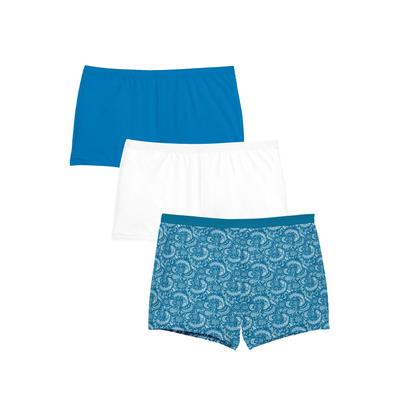 Plus Size Women's Boyshort 3-Pack by Comfort Choice in Blue Lace Pack (Size 12)