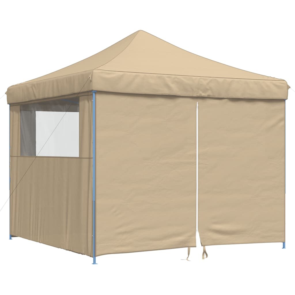 vidaXL Partyzelt Faltbar Pop-Up mit 4 Seitenteilen Beige Image