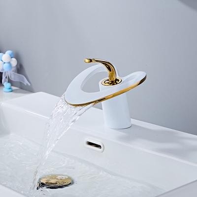 Bathroom Sink Faucet - Waterfall Painted Finishes Centerset Single Handle One HoleBath Taps