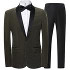 Men's Party Tuxedos Suits Homecoming Suits Silver Black Punk Disco with Bow Tie Standard Fit 2 Piece Single Breasted One-button