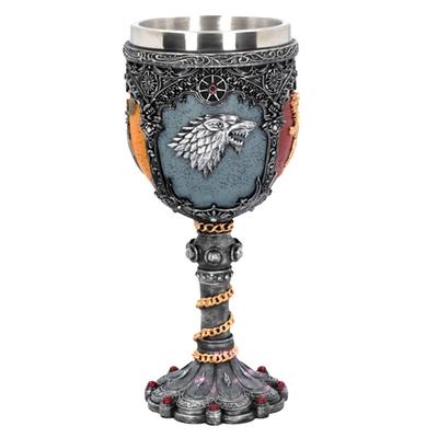 Fantasy Medieval Wine Goblet, Stainless Steel Cup with Silver Filigree Design, Movie-Inspired Royal Chalice, Creative Gothic Barware