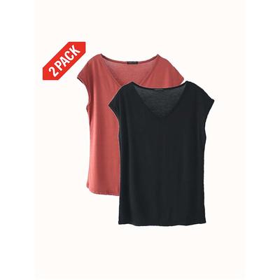 Women's Camisole Tank Top Solid Color Plain Daily Sleeveless V Neck Regular Tops White and Blue White and Red Red / black Green / Red White and Pink Spring, Fall, Winter, Summer