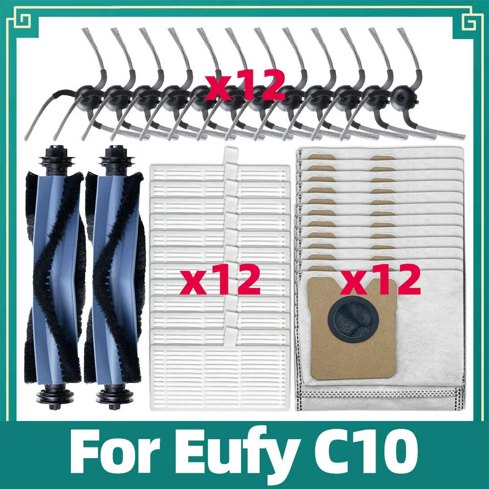 Ersatz-Hauptbürste, Seitenbürste, HEPA-Filter & Staubbeutel passend für Eufy C10 Saugroboter – Zubehör & Ersatzteile Image