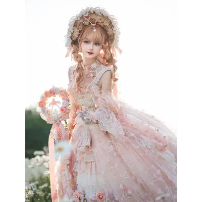 Japanisches Mädchen Teeparty Blumenhochzeit Lolita Kleid Harajuku Gericht wunderschönes Chiffon Image