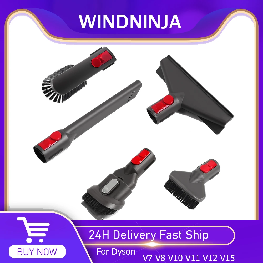 Befestigungsset für Dyson V7 V8 V10 V11 V12 V15 Gen 5. Staubsauger, lange/borste/weiche Bürste, flacher Kopf, Düsenreinigung, Ersatzteil Image