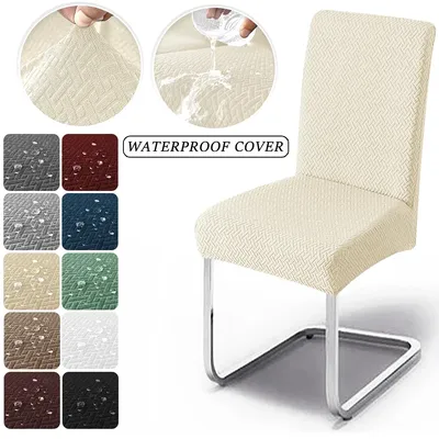 Wasserdichte Jacquard-Stuhlhussen, einfarbig, verdickt, Stuhl-Sitzbezug, Esszimmer, Image