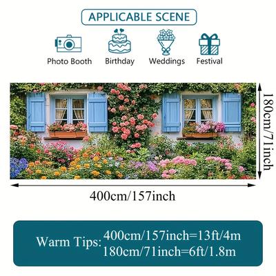 TEMU 2d Door Banner, 1pc 2d Flat Printing Spring Theme Outdoor Garage Door Banner Stylish And , Ideal For Weddings, Parties, And Special Celebrations Party Banners, 2d Flat Image