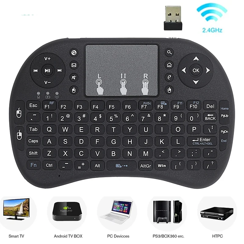 Mini Drahtlose Tastatur Englisch Maus Remote Touchpad für Android TV Box Digitale Laptops Computer USB Bluetooth Drahtlose Tastatur Image