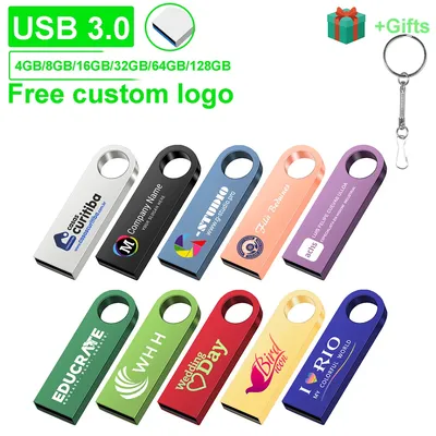 Bunte Hochgeschwindigkeits-USB-3.0-Flash-Disk 128 GB Metall-Memory Stick 64 GB Kostenloser Farbdruck Pen Drive 32 GB Kreative U-Disk 16 GB Image