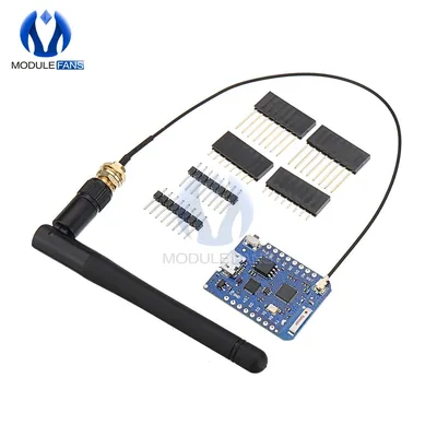 D1 Mini Pro-16 ESP8266 Serie WiFi Wireless Antenne CP2104 Micro USB ZU UART IC Modul Board Image