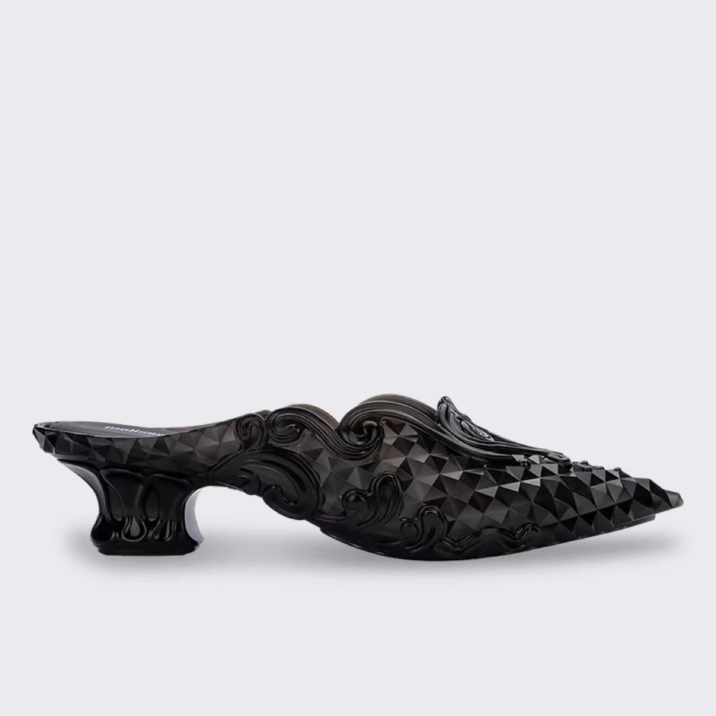 Mini Melissa Square Buckle Pointed Toe Sandals Pumps for Women Temperament New Summer Desiger Slingback High Heels Shoes Office