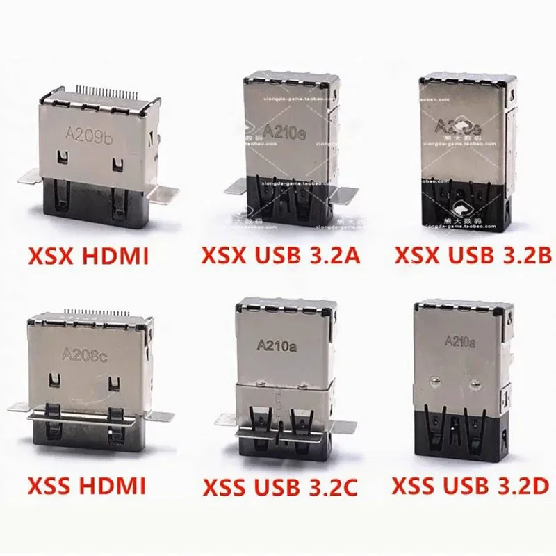 10pcs/lot for Xbox Series S X Hdmi Socket Port XSX USB 3.2A 3.2B Socket XSS 3.2C 3.2D USB Charging Connector