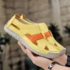 Mode Gelb Sommer Mann Sandalen Bequeme Slip-On Männer Flache Sandalen Qualität PU Leder Strand Schuhe Mann Clogs alias hombre