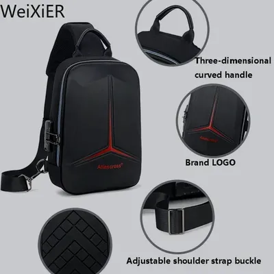 Männer PVC Multifunktions USB Schulter Anti-diebstahl Sport Casual Pack für Männliche Kreuz Körper Sling Gym Brust Taschen Reise Messenger pack