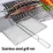 M/L Barbecue grill panier gril BBQ filet Steak viande poisson filet légumes argent fer maille pince Barbecue grill panier gril