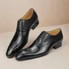 Leder Schuhe Für Männer Elegante Schwarz Mode OxfordMan Designer Lace Up Hohe Qualität Krokodil