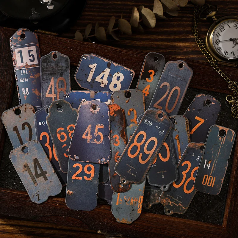 25 Stück Vintage alte Zahlen Hartkartenaufkleber Planer handgemachte Diy Tagebuch Album Scrapbooking Etiketten Aufkleber