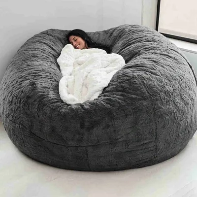 Home Schwammbett Sitzsack Stuhlbezug Bequemes Doppelschlafzimmer Balkon Große Couch Runder weicher Image