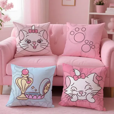 MINISO Disney Marie Katzen-Kissenbezug, hautfreundlicher und bequemer Stoff-Kissenbezug, unsichtbarer Lilky-Reißverschluss Image