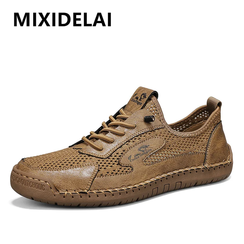 Sommer Herren Casual Mesh-Schuhe Atmungsaktive Loafer Leichte Outdoor-Wanderschuhe Herren-Sneaker Flache Fahrschuhe Größe 38-46