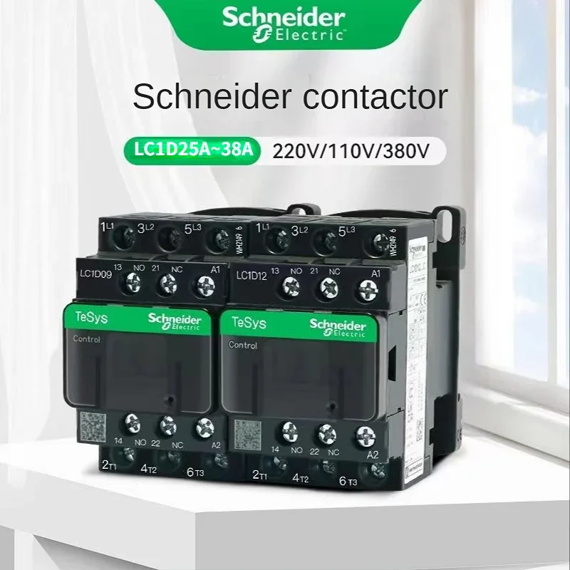 Schneider-Schütz 220 V AC Dreipol-Schütz 3P 3 Phasen 3-polig 50/60 Hz LC1D25 LC1D32 LC1D38 Spulenspannung 24 V 110 V 220 V 380 Image