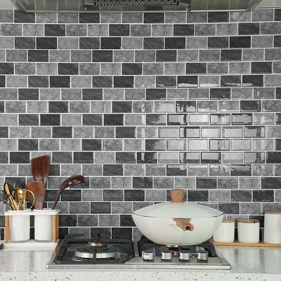 12pcs 3D Peel and Stick Tile Stickers for Walls, Waterproof Vinyl Backsplash Decals, Self-Adhesive Removable Wall Tiles for Kitchen, Bathroom, Living Room, Home Decor