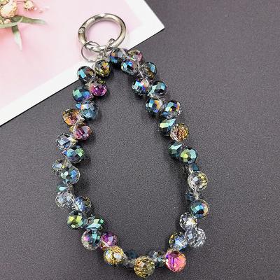 New mobile phone lanyard short water droplet crystal lanyard handmade bead wrist chain watch out for lost accessories