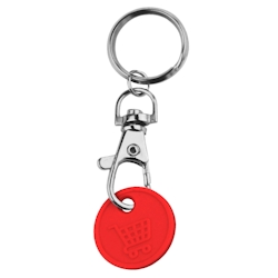 CombiCraft Kunststoff Einkaufswagenchips in Rot mit Karabinerhaken und Schlüsselring - 10 Stück pro Verpackung Image