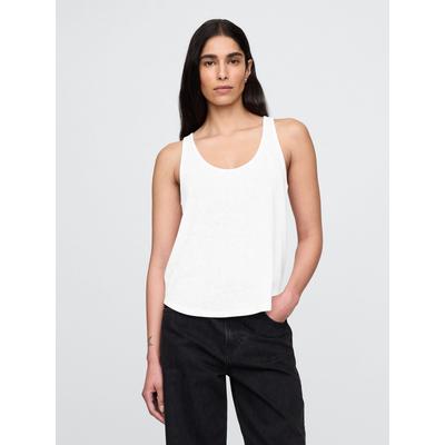 Gap White Linen-Blend Racerback Vest