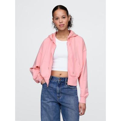 Gap Pink Heavyweight French Terry Oversized Zip Wedge Hoodie