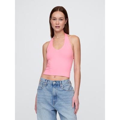 Gap Pink CloseKnit Cropped Halter Neck Top