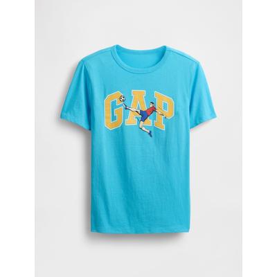 Gap Light Blue Graphic Short Sleeve Crew Neck T-Shirt