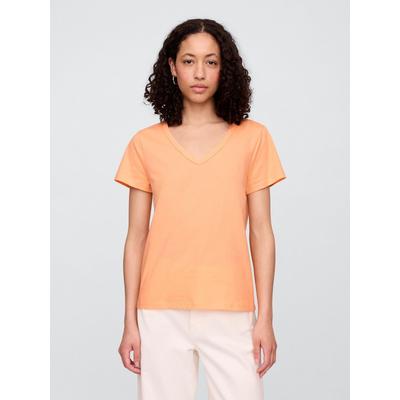 Gap Orange V-Neck Favourite Cotton Short Sleeve T-Shirt