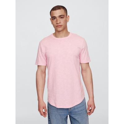 Gap Light Pink Slub Curved Hem Short Sleeve T-Shirt