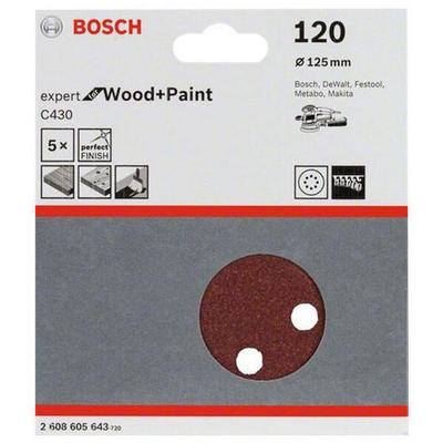 BOSCH Schleifblätter »C430 Expert for Wood and Paint« Körnung 120 5 Stück braun