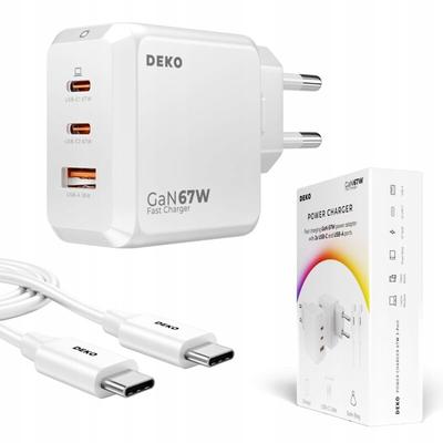 SCHNELLES USB-C-LADEGERÄT UNIVERSAL 3x USB 67W 65W TYP C + USB-C-KABEL 100W Image