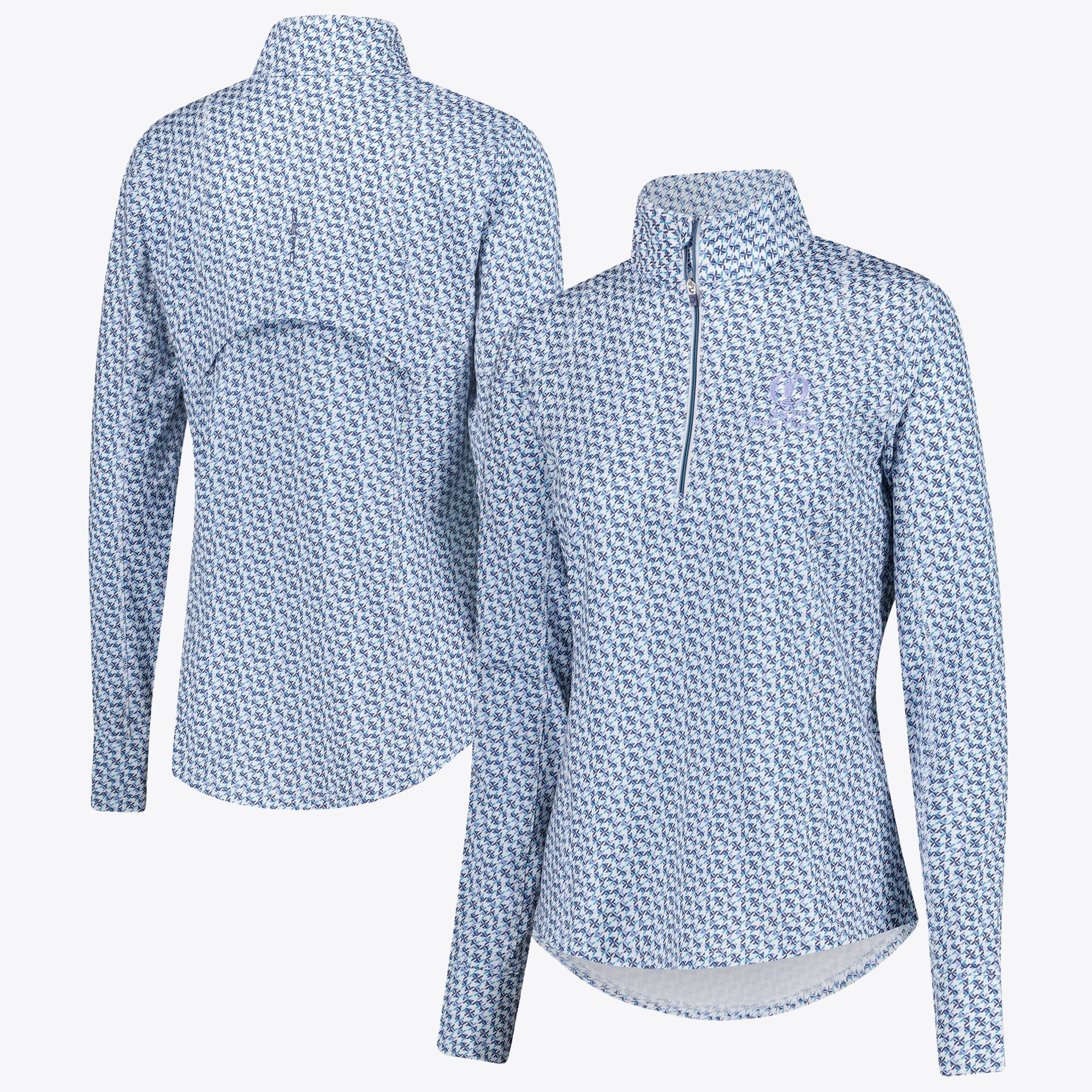 The 152nd Open Royal Troon Zero Restriction Renae Zip Mock Mid Layer - Aqua - Damen
