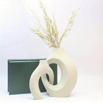 TEMU 2pcs Boho Style Large Dried Vases, .66 Inch - Modern Decor, Round Ps Polystyrene, Ideal For Flower Arrangements, Gift, Vases Image
