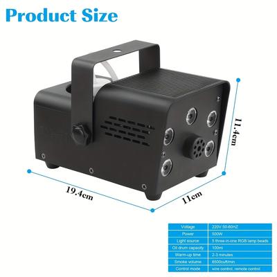 TEMU 550w Smoke Machine Rgb Led Stage Lighting Effects Suitable For Dj, Disco, Ktv, Bar, Theatre, Party Image
