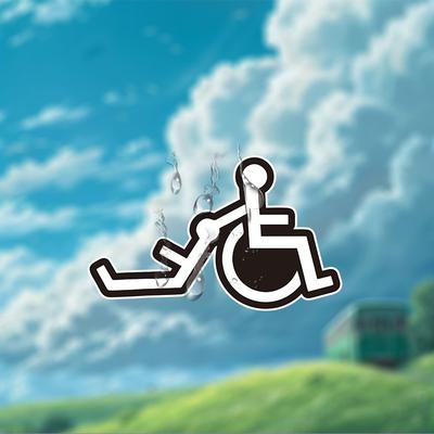TEMU Wheelchair Sign, Body Sticker, Waterproof Vinyl Graphics Decals, Universal Car Decal Decoration, Self-adhesive, , For Car, Motorcycle, Laptops, Walls, Irregular Shape, Vinyl Material, Use Image