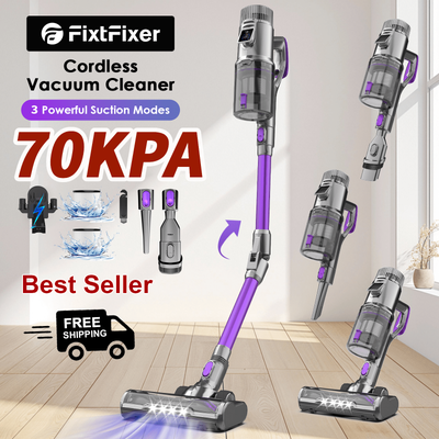 TEMU 70000pa Cordless Vacuum Cleaner, 55mins Cleaner With Touch Screen, Wall Mount Charging, Self-standing, Handheld Vacuum Cleaners For Home/pet Hair/carpets/hard Floors Image