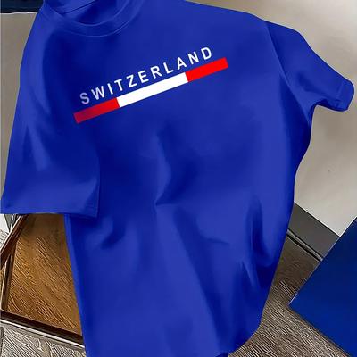 TEMU Printed Casual Round Neck T-shirt Outdoor Sports Breathable Short Sleeve Image