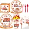 Aquarell Feuerwehrauto Geburtstag Party Supplies Feuerwehrmann Geschirr Feuerwehrmann Party Feuerwehrauto Pappteller Tassen Serviette Tischdecke