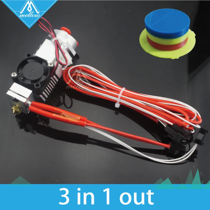 Mellow 3D Drucker teile Reprap I3 3 in 1 heraus Multi-farbe Drei Farben Schalt Hotend kit, THC-01 Bowden Extruder hot end Image