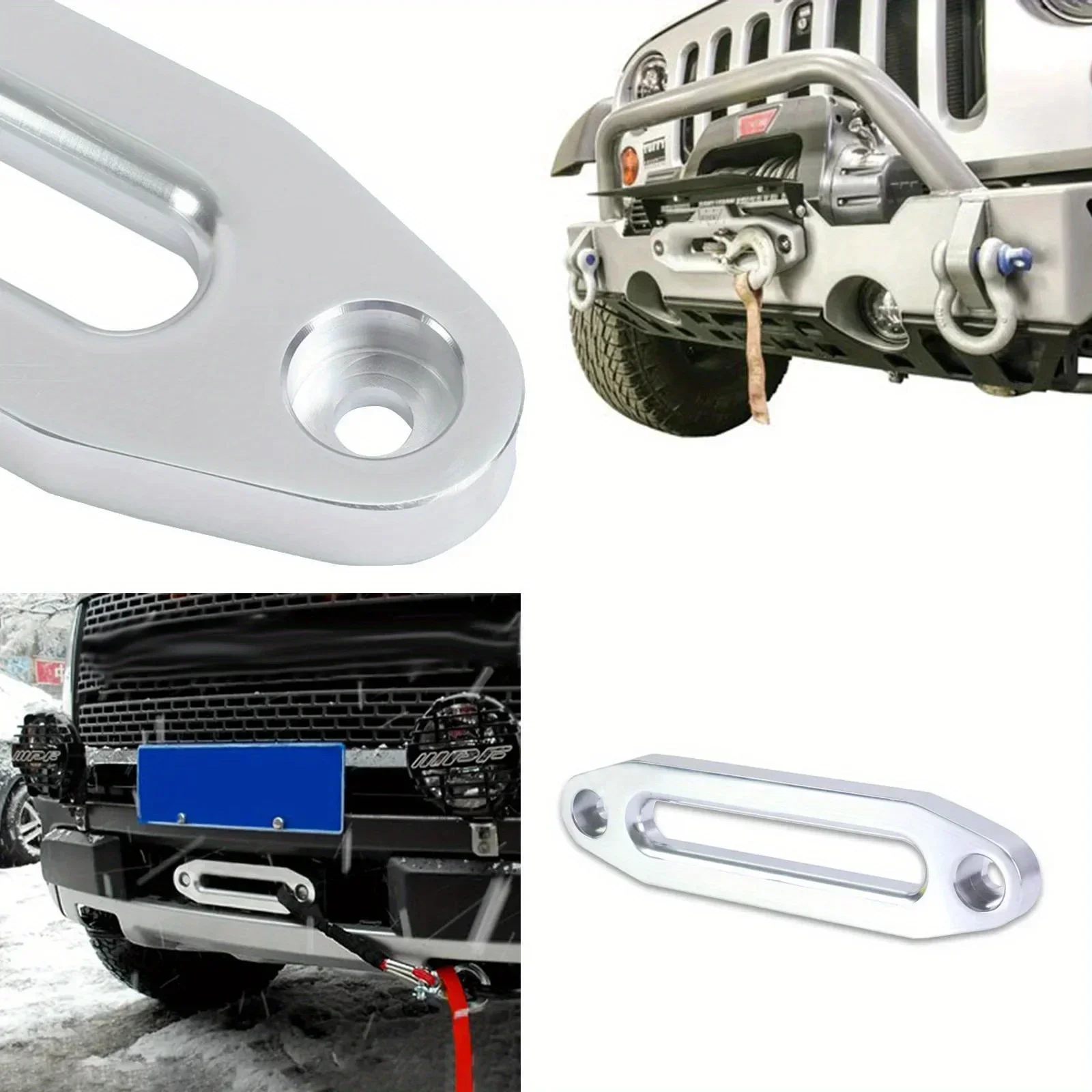 Neue 4000lbs Winde Seil führung Silber Hawse Aluminium Fairlead für Offroad 4WD Seil Silber Seil führung Draht führung Image