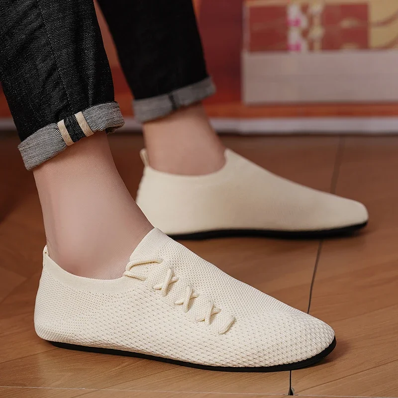 YRZL Bequeme Herrenschuhe, atmungsaktive Wanderschuhe, Sommer-Mesh-Loafer, rutschfeste Freizeit-Sneaker, leichte Schuhe für Herren