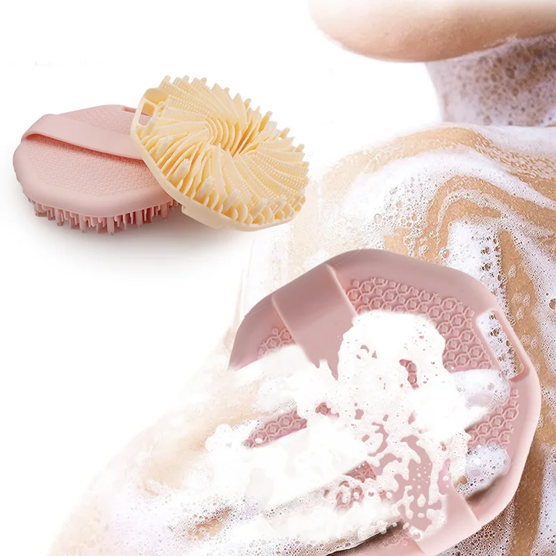 Silikon Shampoo Bad Pinsel Massage Kamm Pflege Wäscher Pinsel Baden Tragbare Dusche Massage Baby Kinder Silikon Körper Wäscher Image