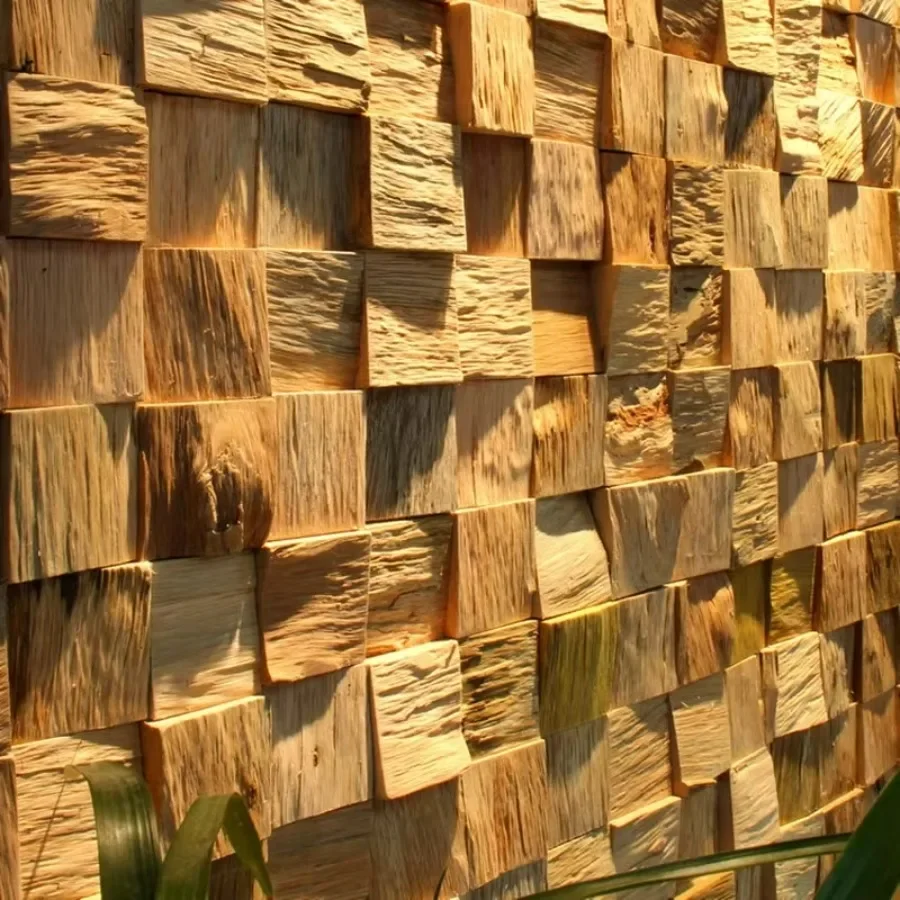 Massivholz Mosaik TV Hintergrund Wand Veranda Log Dekoration Wohnzimmer Schlafzimmer Europäischen Stil 3D Hintergrund Schiff Holz Mosaik Image