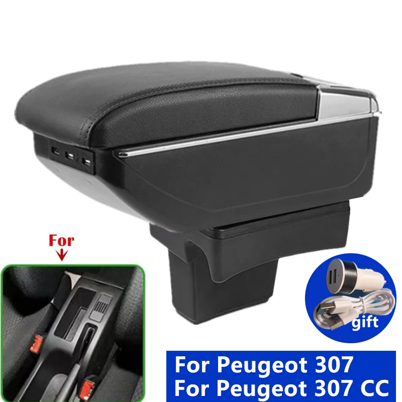 Accoudoir de voiture pour Peugeot 307, boîte d