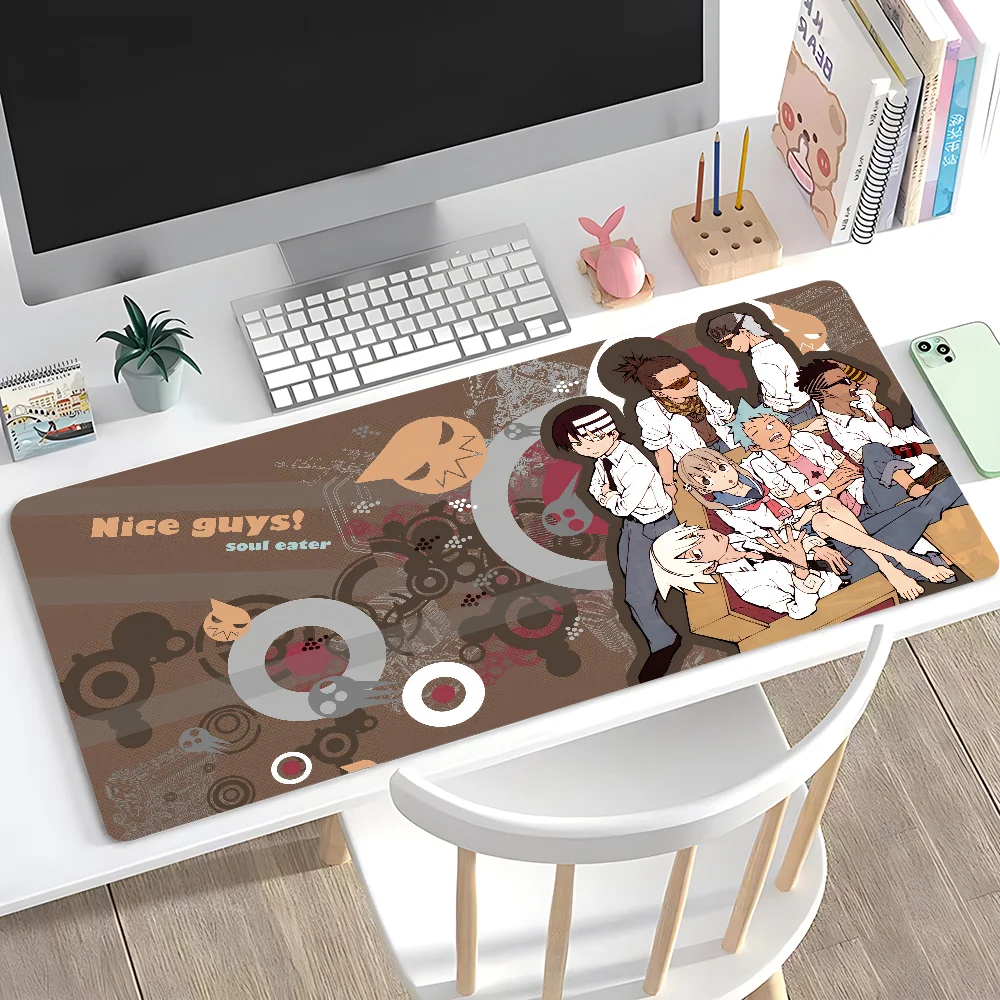 Klassisches Anime S-Soul Eater XXL-Mauspad, großes rutschfestes Mauspad, genähte Kanten, langlebig, für Schreibtisch, Laptop, Gaming ​ Tastaturpad Image
